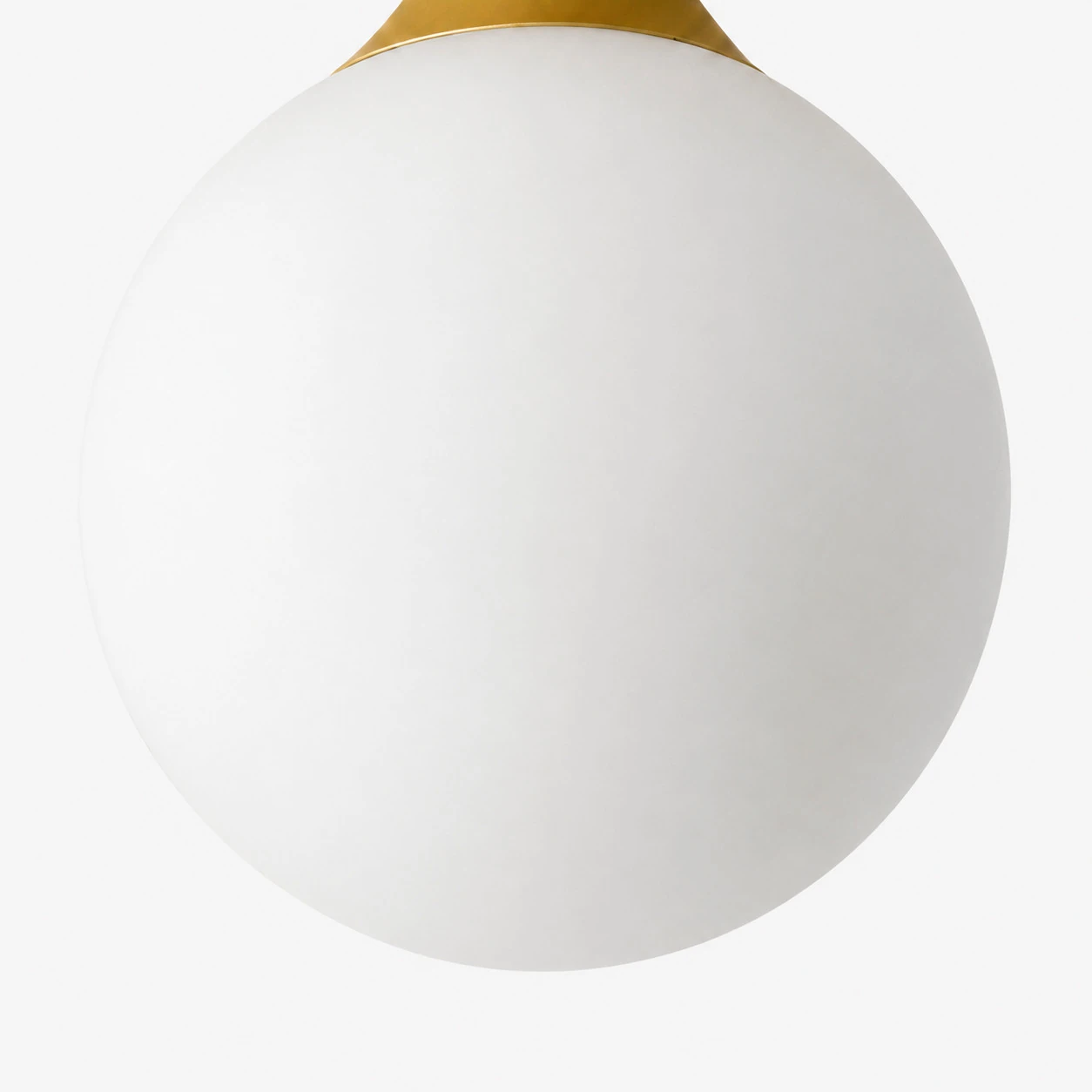 Opaque white glass shade detail
