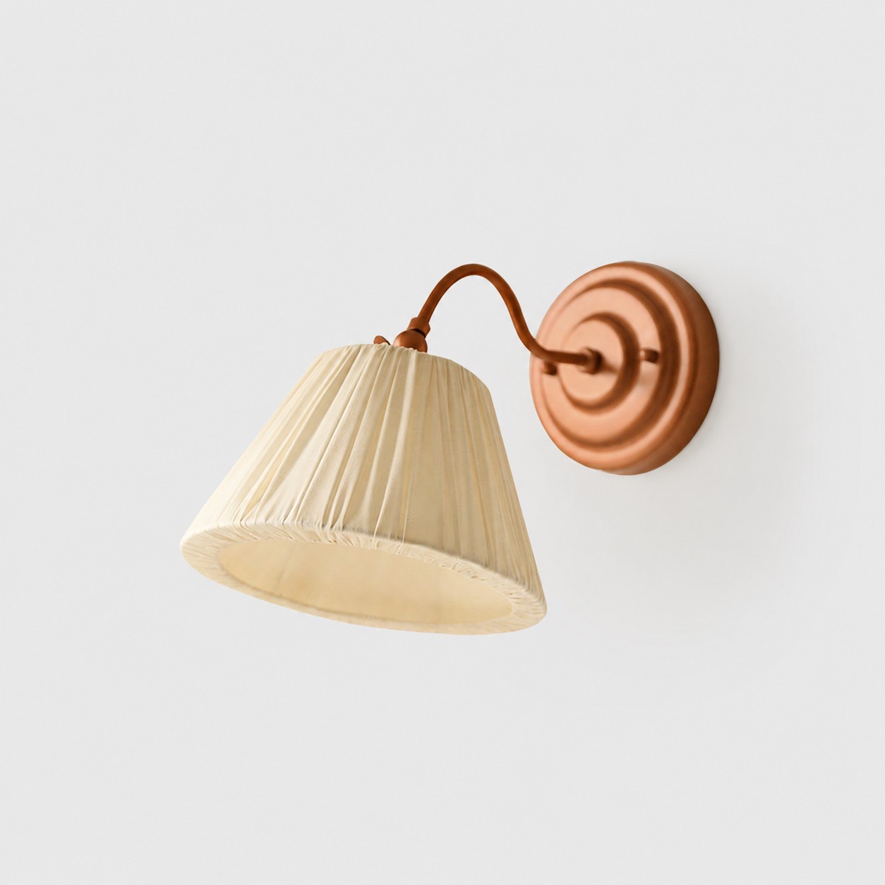 Cream pleated shade wall sconce main view